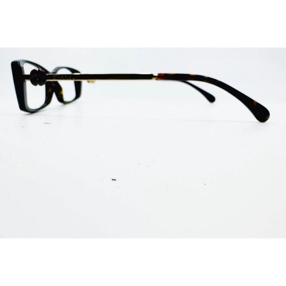 Chanel Eyeglasses Women Tortoise Gold Camellia Flower 3195 51-16-135